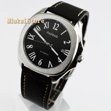 Parnis 40mm mens luxury top mechanical watch silver case brushed bezel white dial miyota automatic waterproof watches 2024 - buy cheap