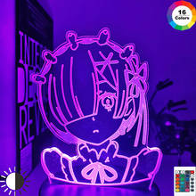 Anime Rem Re Zero Figure Night Light Led Touch Sensor Color Changing Baby Nightlight for Bedroom Decor Desk 3d Lamp Manga Gift 2024 - compre barato