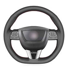 Hand-stitched Black Genuine Leather Car Steering Wheel Cover for Seat Leon (FR|CUPRA) MK2 1P 2009 2010 2011 2012 2024 - buy cheap