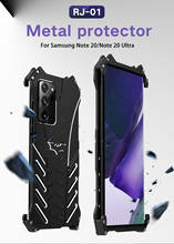 Capa anti-choque de alumínio para samsung galaxy, capa estilo armadura de metal e alumínio para galaxy note 20 ultra 2024 - compre barato