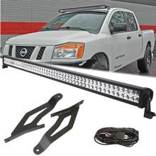 Barra de luz superior para parabrisas, soportes de montaje de techo con barra de luz Led recta de 50 pulgadas para Nissan Titan 4WD/2WD 2004-2014 2024 - compra barato