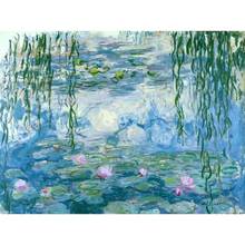 Pintura de diamante 5D DIY "Monet's water lirios", bordado de diamantes cuadrados/redondos, punto de cruz, Kit de manualidades de paisaje, decoración del hogar 2024 - compra barato