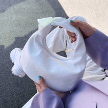 Bolsa de ombro com dobra feminina, bolsa de mão de couro macio com alça para dobra, bolsa de mão elegante para festa à noite, novo, 2020 2024 - compre barato