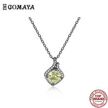 GOMAYA Yellow Clear Zircon Women Necklace Exquisite And Elegant Romantic Pendant Necklaces Wedding Engagement Fashion Jewelry 2024 - buy cheap