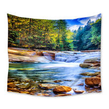 Scenery Forest Water Natural Landscape Tapestry Wall Hanging Beach Mat Polyester Blanket Yoga Mat Home Bedroom Art Carpet 2024 - buy cheap