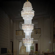 Escadas led lustre iluminação moderna lustres de ouro rosa k9 cristal luz do candelabro engenharia lustres hotel villa lobby 2024 - compre barato