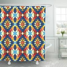 Blue Native Geometric Aztec Pattern Orange American Navajo Peruvian Shower Curtain Waterproof Polyester Fabric 72 x 78 inches Se 2024 - buy cheap