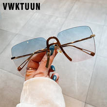 VWKTUUN-gafas de sol sin montura para mujer, lentes de sol de gran tamaño, cuadradas de lujo, UV400, de diseñador, para exteriores 2024 - compra barato