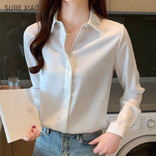 Spring New Long-Sleeve Silk Women's Shirt Office Lady Turn Down Collar Solid Blouse Women Elegant Ladies Tops Blusas Mujer 10618 2024 - buy cheap