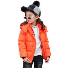 Зимний Детский пуховик с длинными рукавами Новая стеганая куртка с капюшоном для мальчиков и девочек детская куртка с хлопковой подкладкой 2024 - купить недорого