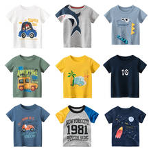 Camiseta de algodão estampa máquina de desenho animado para crianças e bebês, camiseta para meninos e meninas, verão 2021 2024 - compre barato