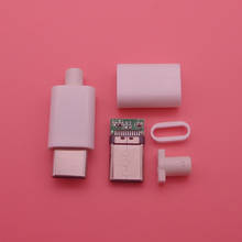 Conector macho USB 3,1 tipo C 2,0, conector de soldadura tipo USB-C, 4 en 1, blanco y negro, 10 Uds. 2024 - compra barato