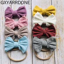 2021 Baby Headdress Kids Girls Nylon Bow Knot Headbands Headwraps Headwear Newborn Ribbed Bow Elastic Hairbands Child Turban 2024 - buy cheap