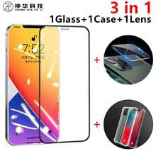 3 in 1 For iPhone 11 Pro Max Tempered Glass For iphone 12 Mini Phone Case Camera Lens Glass Screen Protector For iphone 12 11Pro 2024 - buy cheap