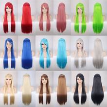 31.5" 80CM Halloween Long Straight Cosplay Wig Europe Heat Resistant Synthetic Hair Women Anime Costume Carnival Party Wigs 2024 - buy cheap