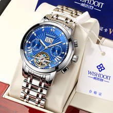 Relógio masculino de luxo automático wishdoit, relógio de negócios mecânico à prova d'água 2024 - compre barato