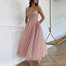 A-Line Suquins Long Prom Dresses 2022 New Women Formal Party Night Pink Robe De Soiree Graduation Dress Sleeveless Evening Gowns 2024 - buy cheap