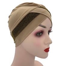 Glitter Women Cross Underscarf Bonnet Muslim Inner Hijab Caps Stretchy Soft Under Hijab Musulman Femme Headband Turban Cap 2024 - buy cheap