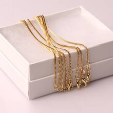 10 pcs Fashion Box Chain 18K Gold Plated Chains 925 Silver Necklace long Chains Jewelry for Children Boy Girls Womens Mens 1.2mm 2024 - buy cheap