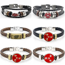 Pulsera periférica de Anime para hombre, brazalete de cuero multicapa, joyería tejida hecha a mano 2024 - compra barato