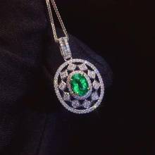 Natural And Real Emerald necklace pendant Free shipping  925 sterling silver gemstone For men or women 2024 - buy cheap