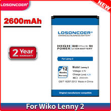 Losoncoer 2600mah para wiko lenny 2 bateria 2024 - compre barato