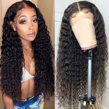 Alipanda Hair Indian Deep Wave Lace Front Wig Human Hair Wigs For Black Women Remy Deep Wave T Part Glueless Lace Frontal Wig 2024 - buy cheap