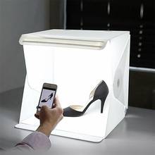 Mini caja de luz de 12 "y 30cm para habitación, estudio fotográfico, tienda de iluminación de fotografía con LED y Kit de Cable, Cubo de fondo para cámara de teléfono inteligente 2024 - compra barato