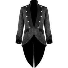 Mens Medieval Retro Jacket Gothic Frock Coat Tuxedo Halloween Formal Costume New Mens Steampunk Oversize Coats 2024 - buy cheap