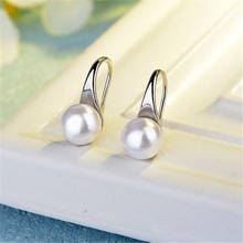 925 Sterling Silver Classic Pearl Stud Earrings For Women Kids Wedding Jewelry boucle d'oreille Hypoallergenic eh1366 2024 - buy cheap