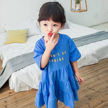 Vestido de estilo coreano para niñas, Camiseta holgada con letras estampadas, novedad de verano 2020, BC877 2024 - compra barato