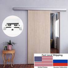 4.9FT/6FT/6.6FT Aluminium alloy brushed interior wood barn sliding door hardware hidden track with Decorative Cover 2024 - buy cheap