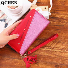 Wallets Women Long Zipper Luxury Brand Leather Coin Purses Tassel Design Clutch lattice Female Money Bag Credit Card Holder 630 2024 - buy cheap