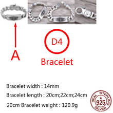 D4 S925 sterling silver bracelet personality retro fashion punk hip-hop style cross flower design couple domineering style 2024 - buy cheap