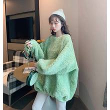 new Women Casual Fluffy Fleece Sweatshirt  Autumn Winter Warm Pullover Fashion Long Sleeve Tops Ladies Hedging Solid Sweatshirt 2024 - buy cheap
