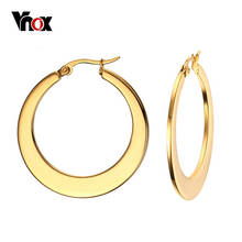 Vnox Gold-color Hoop Huggie Earrings for Women Classic Stainless Steel Charm Elegant Earrings 2024 - buy cheap