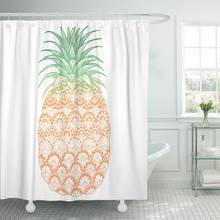 Blue Tee Pineapple Zentangle Graphics Colorful Boho Hawaiian Vintage Shower Curtain Waterproof Polyester Fabric 60 x 72 Inches 2024 - buy cheap