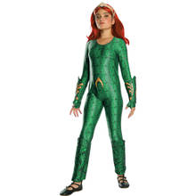 Movie Aquaman Mera Queen Cosplay Costume Girls Bodysuit Halloween Costume For Kids Jumpsuits Suit 2024 - buy cheap