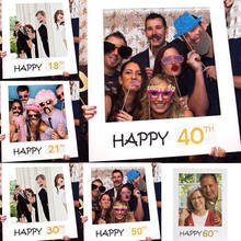 Birthday Photo Booth Frame Happy Birthday Photobooth Props Birthday Party Decor Anniversary Supplies 2024 - buy cheap