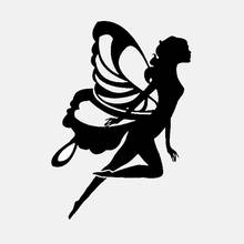 Car Sticker Cute Butterfly Fairy Horn Cartoon Mini PVC Girl Sticker Car Sticker Creative Waterproof Black/White, 19cm*13cm 2024 - buy cheap