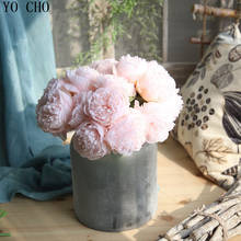 Pink Silk Peony Artificial Flowers Bouquet Wedding Flowers for Bride Hand Silk Blooming Peony Fake Flowers White Home Decoration 2024 - buy cheap