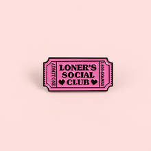 Розовый Тикет эмалированная булавка loner's SOCIAL CLUB значок брошь нагрудная булавка джинсовая рубашка сумка модное ювелирное изделие подарок для друзей 2024 - купить недорого