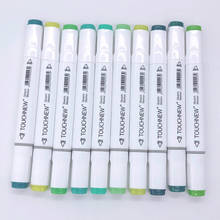 10Pcs TOUCHNEW Art Markers Green Colors Artist Dual Headed Marker Set Manga Design School Drawing Sketch Pen Art Supplies 2024 - buy cheap