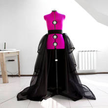 Элегантная черная накладная Свадебная юбка, многослойная длинная юбка со шлейфом для выпускного платья, съемная юбка на заказ 2024 - купить недорого