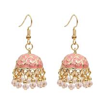 Egypt Thailand Gold Resin Beaded Statement Earrings for Women Boho Indian Jhumka Earring Carved Flower Wedding Party Jewelry 2024 - buy cheap