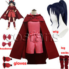 New Yashahime Princess Half Demon Moroha Cosplay Costume Red Uniform Outfit Adult Cloak Halloween Carnival Fancy Dress set Wig 2024 - buy cheap