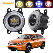 Car Right + Left Fog Light Assembly LED Lens Angel Eye DRL Daytime Running Lamp 30W H11 12V For Subaru XV 2013 2014 2015 2016 2024 - buy cheap