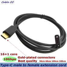 Gold-plated high-speed USB C Type-C male-to-female extension data cable with panel mounting screw holes 5A 10Gbps 30CM 180CM 2024 - buy cheap