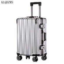 KLQDZMS 20"22"24"26inch Aluminum frame+pc travel luggage carry on box  trolley suitcase rolling luggage 2024 - buy cheap