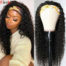 Designer Headband Wig Human Hair Kinky Curly Machine Made Malaysian Curly Remy Human Hair Wigs Free Scarf No Glue 8-32Inch Wigs 2024 - buy cheap